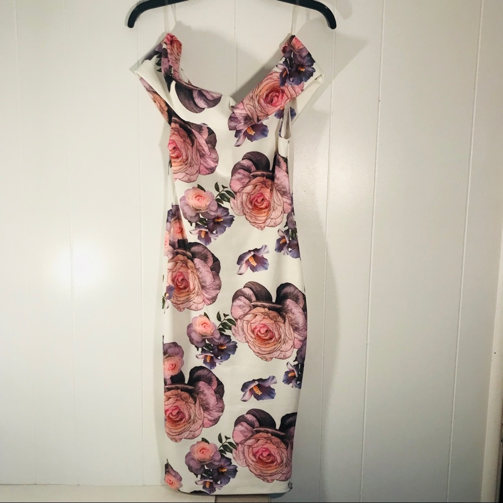 Charlotte Russe Floral Midi Dress Medium - Picture 2 of 6